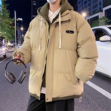 现货抖音得物二开三防加厚假两件拼接连帽棉衣冬季棉服LL9999，男装棉衣，电商A486
