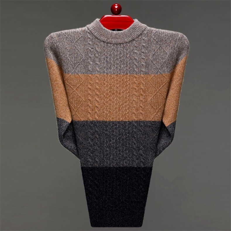 BB617钱塘2020-2时尚百搭冬季厚款半高领中年男士羊毛衫P145，男装针织衫/毛衣，钱塘207-2