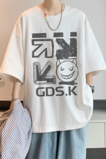 已注册/夏季内景小恶魔印花宽松短袖T恤男潮大码打底DT00598/P25，男装T恤，电商B316