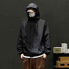秋季防水户外冲锋衣男连帽情侣款夹克拉链外套潮A266-JK8018-P45，男装夹克，电商A266