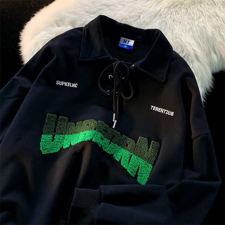 B318B-BB04-P50系绳中性女装贴布卫衣，女装卫衣/绒衫，电商B318B