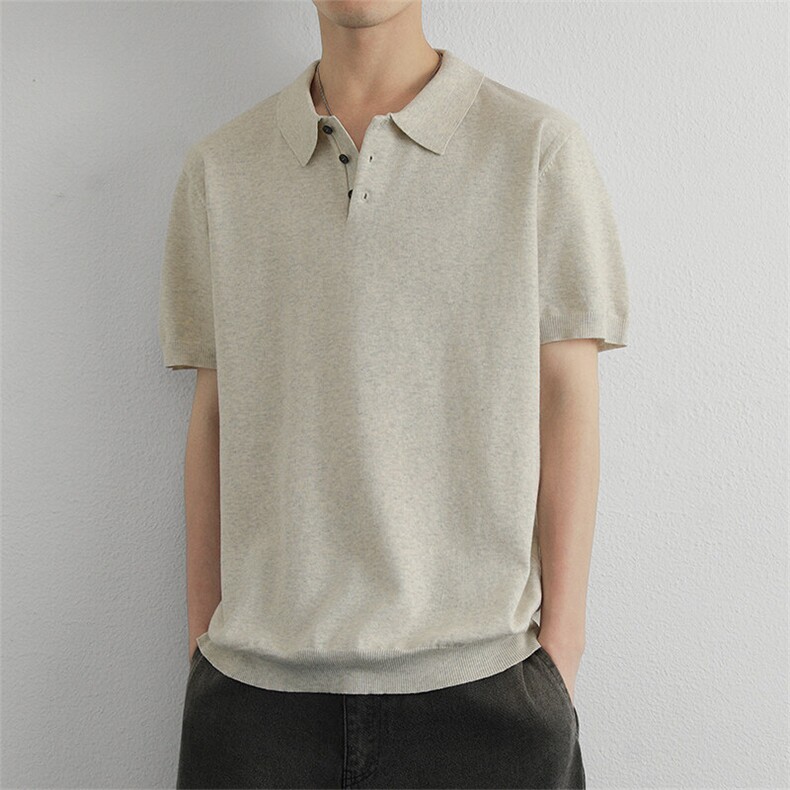 老钱风针织衫翻领polo/短袖简约休闲男款，男装Polo衫，星座914