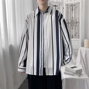 长袖衬衫男港风日系春季韩版潮流帅气衬衣CS023P36图片