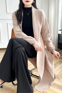 女披肩2024秋冬新款宽松大码长袖超长开衫过膝外套羊毛大衣图片