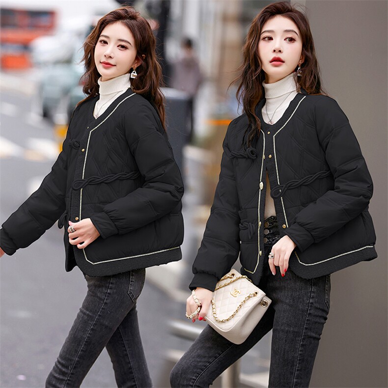 轻薄羽绒服女短款冬季2023新款大码时尚新中式白鸭绒外套现货现货,女装羽绒服,一安秀