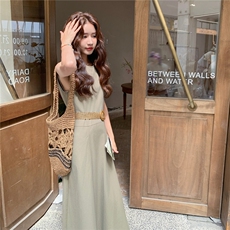 现货新款无袖背心连衣裙25058P125K188，女装连衣裙，2D035