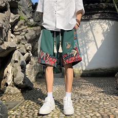 短裤男夏季美式复古拼接五分裤潮牌宽松大码XZ102B-1DK2409P35，男装牛仔裤，星座102B-1