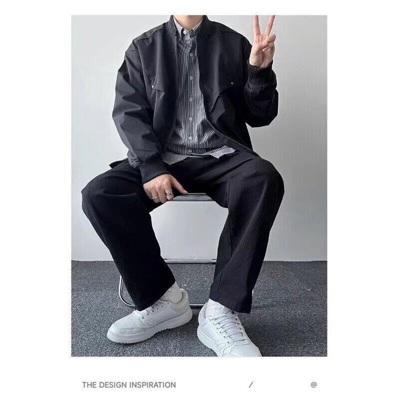 新款春秋飞行员夹克外套男美式黑色休闲棒球服工装高级感外套百搭,男装夹克,星座506A