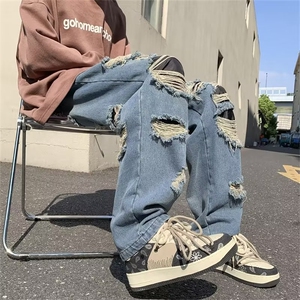 美式牛仔裤男春秋新款休闲直筒裤N5043P50图片