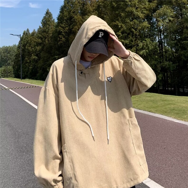 2022休闲套头纯色直筒潮流卫衣秋季潮连帽(不可脱卸)男W5527-P38,男装卫衣,星座512-2