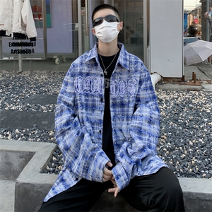 S138-P40美式街头痞帅刺绣长袖衬衫,1号馆时尚教搭配图片