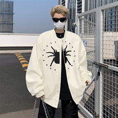 2024新款高街美式刺绣夹克宽松休闲棒球服炸街潮牌现货W8318-P60，男装夹克，星座512-4
