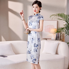 奈绪桑蚕丝旗袍女夏季2025新款日常可穿修身显瘦高端优雅新中式，女装汉服/婚纱/旗袍/礼服，媚琳依坊