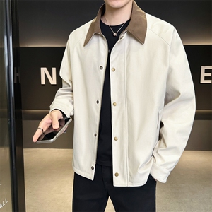 翻领夹克男春季简约宽松潮流百搭上衣服JK268-P78图片