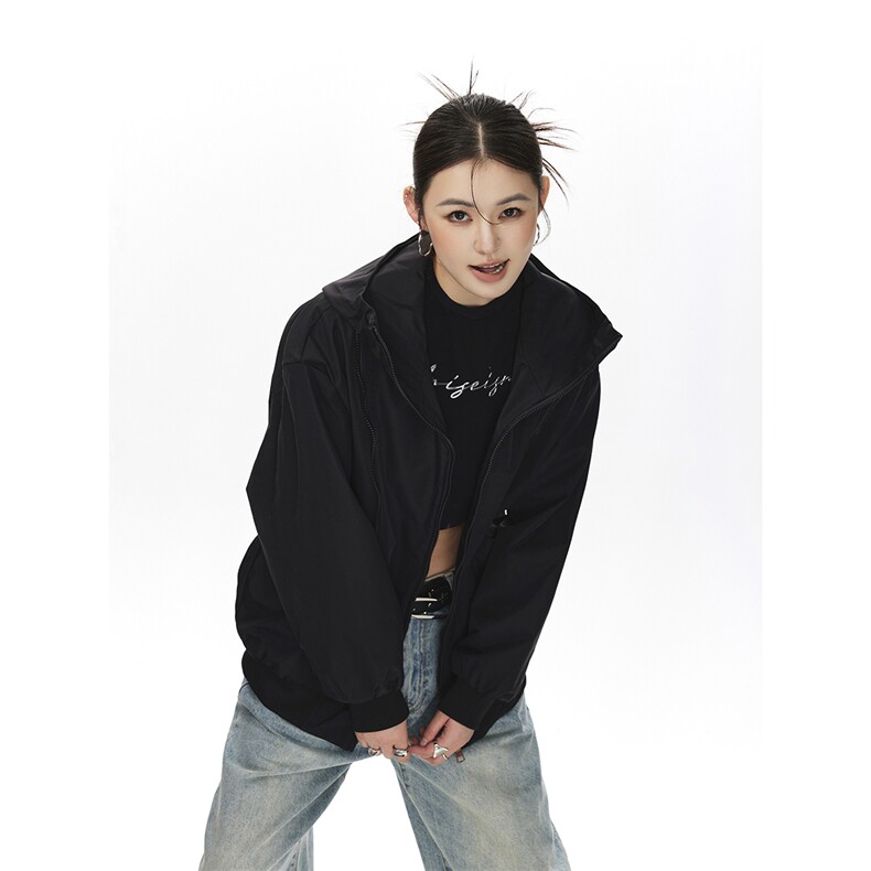 可二开拉链装饰解构大码M-5XL夹克女100%聚酯纤维JK78092P69控108，女装短外套，星座226-1