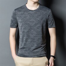 弹力短袖T恤男圆领上衣2023夏季新款中年男士时尚休闲体恤衫男装，男装T恤，电商B212（原钱塘6029）