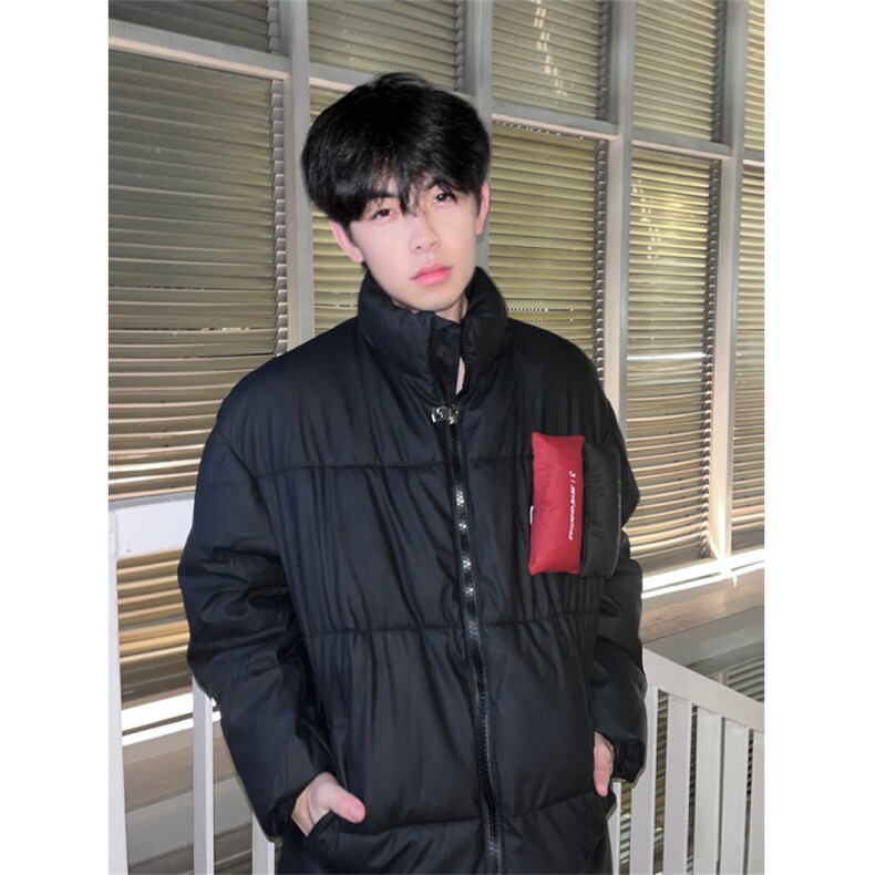 A456-P108PU皮棉服贴贴棉服面包服男女同款港风潮流,男装棉衣,星座911