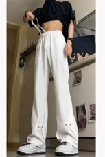 夏季冰丝西裤小众百搭微喇铆钉纽扣排扣冰丝裤子K2411-P50，男装西裤，电商A062