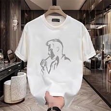 高品质纯棉短袖t恤男帅气简约纯白男衫圆领半袖潮流薄款体恤，男装T恤，星座218-1（原230）