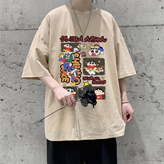 YT26311-P30亚麻短袖t恤男大码五分袖男宽松七分袖大皂风模特，男装T恤，电商A040