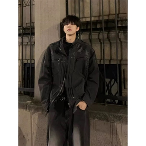网图有货 美式高街短款解构刺绣荆棘品质飞行夹克外套男J8246-P95图片