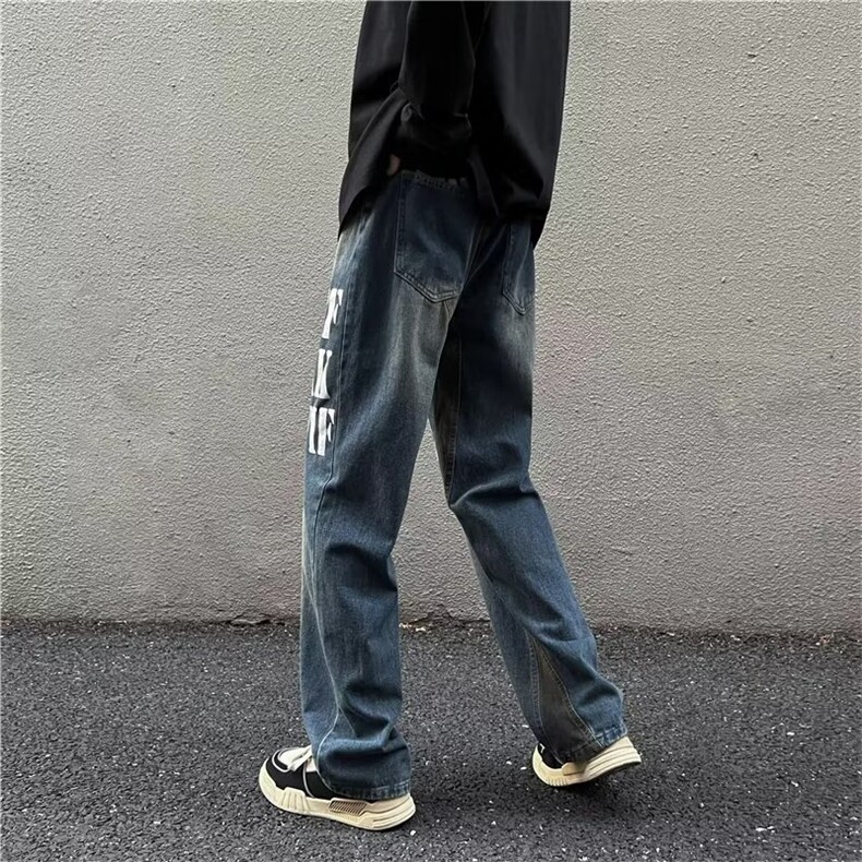 牛仔裤男秋季潮大码休闲裤子高街K2502P48,男装牛仔裤,星座1116-2
