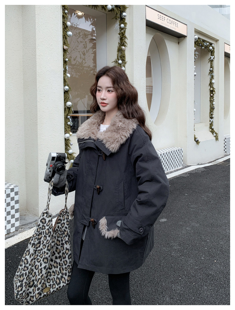 保暖派克服女冬2025超火中长款工装外套，女装派克服，浙宝099