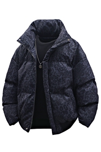 支持二开 冬装加棉加厚立领棉服男女棉衣外套豹纹面包服 M820-P75图片