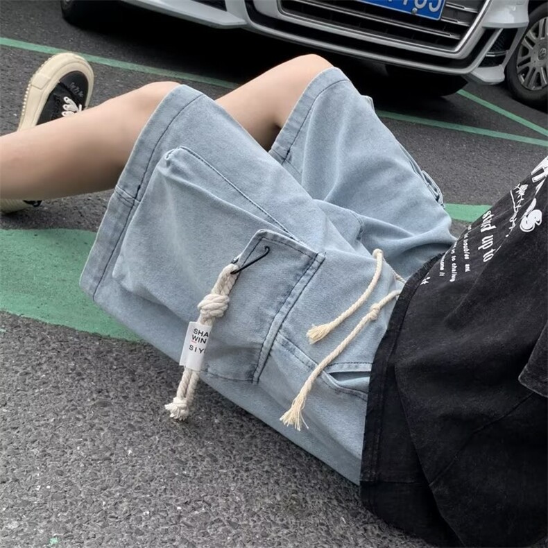青春流行ins男直筒水洗牛仔短裤P38,男装牛仔裤,星座1116-2
