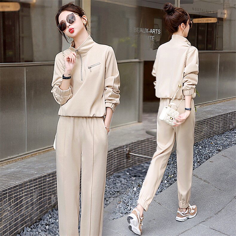 休闲运动套装女春秋季新款2025韩版时尚显瘦减龄卫衣跑步服两件套,女装套装/套裙,奕薇雅