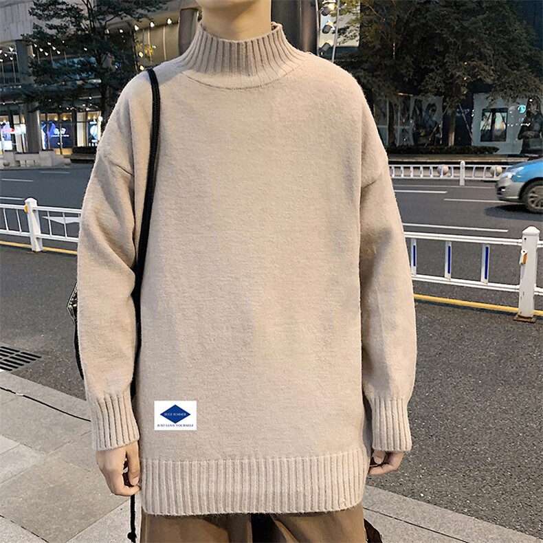 M18061-P45加绒款-P65半高领毛衣男士大码针织衫男毛线衣男,男装针织衫/毛衣,电商A040