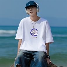 CL1男女中性圆领短袖半袖T恤衫外套大码印花学生夏TEE潮宽松，男装T恤，星座115A-3