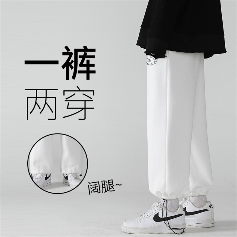 K13092-P35加绒-P45可束脚加厚加绒运动裤男大码宽松直筒卫裤男,男装休闲裤,电商A040