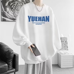 美式复古印花卫衣男女圆领青少年春秋季2025新款上衣设计感潮图片