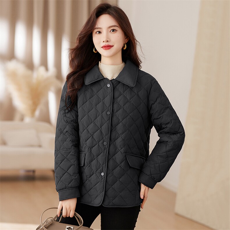 简约百搭白鸭绒羽绒服女2025新款衬衫领轻薄羽绒服休闲短外套,女装羽绒服,衣之秀