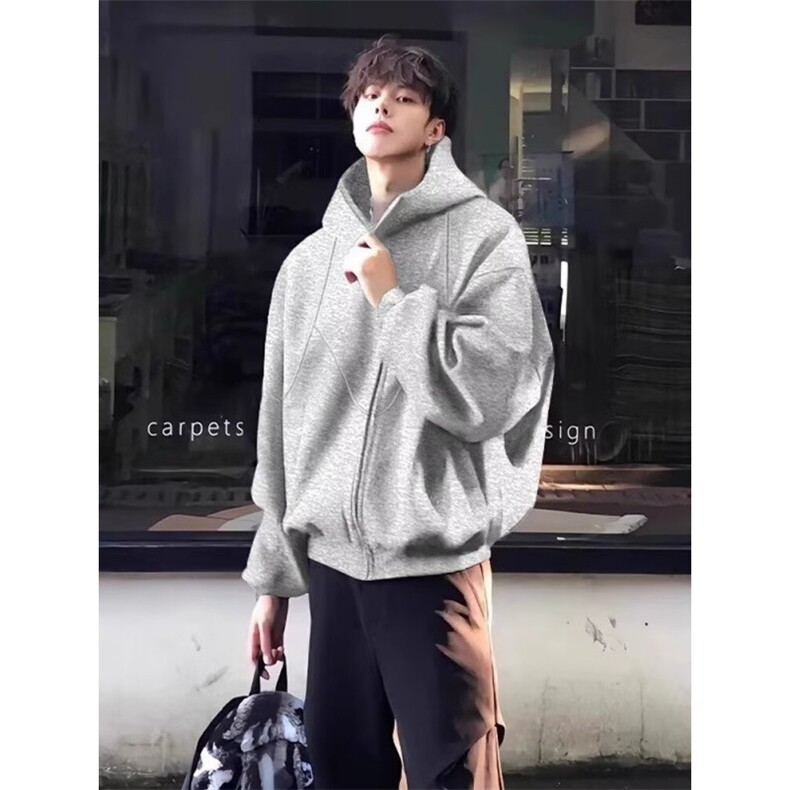 卫衣开衫男新款美式帽衫外套513AKS2377常规P50加绒P55,女装短外套,星座513A