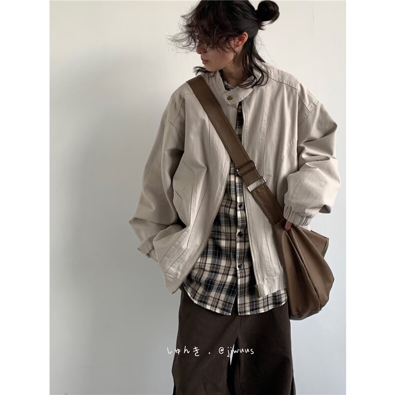 得物品质春款男女立领夹克衫工装拼接潮款外套JK0151P75，男装夹克，星座1013-1