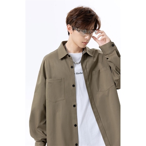 纯色重磅长袖衬衫男大码衬衣上衣外套C2209-P32【特价】图片