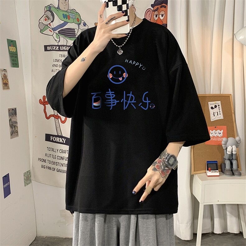 Q11183-P30春夏季七分袖t恤男大码五分袖男短袖中袖,男装T恤,电商A040