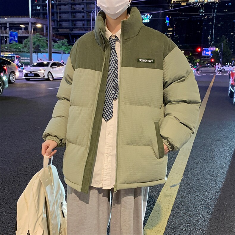 港风冬季新款潮牌棉袄外套玉米格加厚棉衣面包服A436-0899-P85,男装棉衣,电商A436
