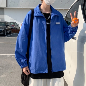 双层风衣夹克男秋季日系高街潮牌宽松情侣贴标运动外套W3125-P47图片