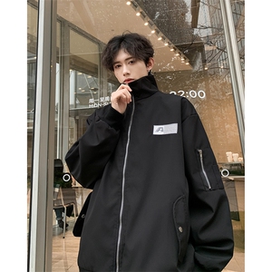 美式高街外套男秋冬休闲棒球服潮牌飞行员夹克情侣款JK054-P60图片