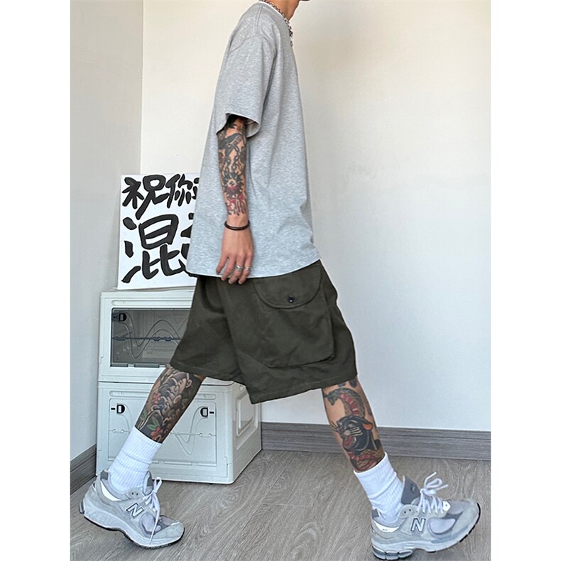 港风大码宽松休闲裤短裤工装裤五分裤A014-DY2373-P45控58,男装牛仔裤,电商A014