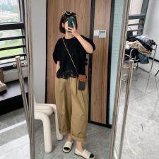 夏季两面穿设计感灯笼袖蕾丝上衣（品质优），其它，IPO