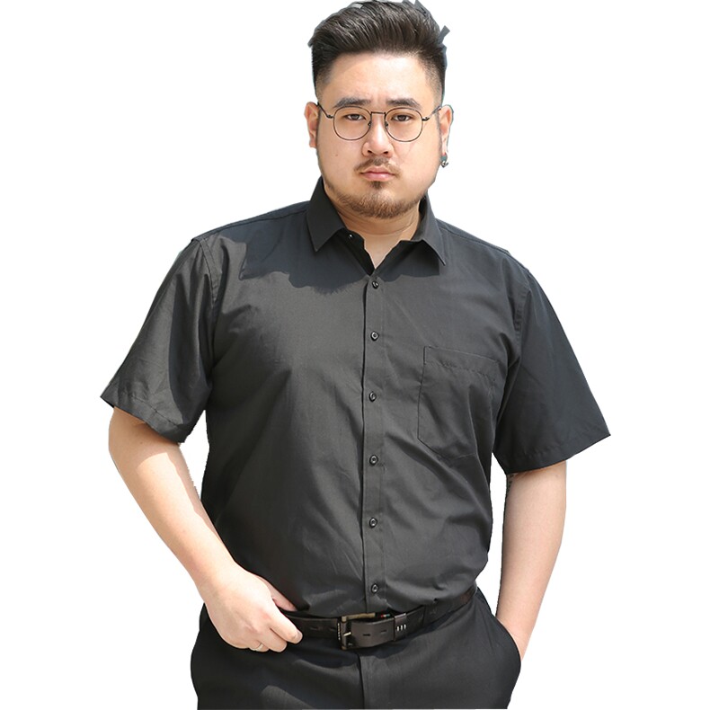 夏装新款男士短袖衬衫胖哥工装半袖衬衣加肥加大码1405-2款,男装衬衫,星座802