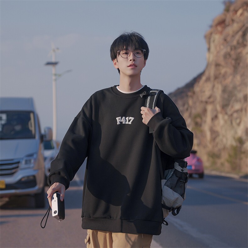 圆领套头衫发泡字母卫衣B225-A6402-P53-X68少年男生图片