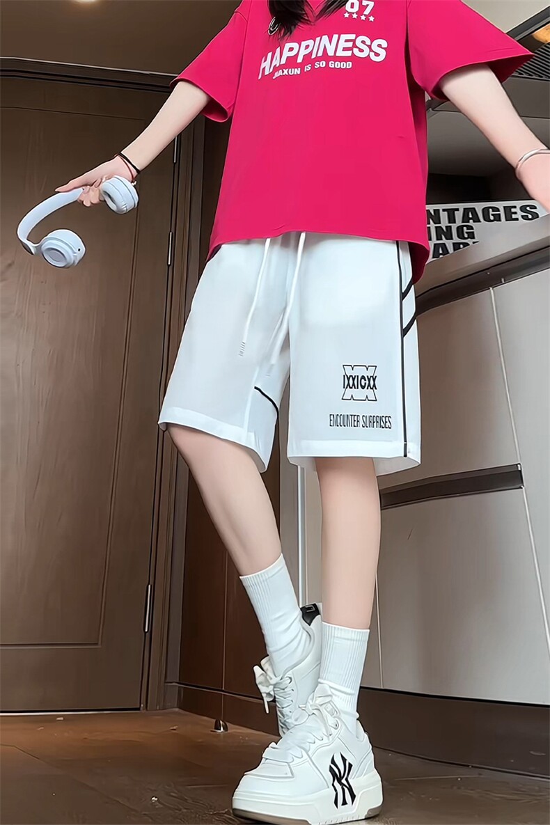 特批P28无差价夏季冰丝薄款凉感拼接短裤男中性篮球五分裤DK1863,男装牛仔裤,电商A001-1