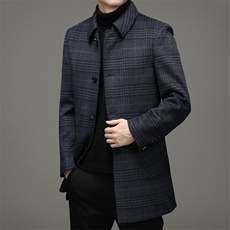 DJ8275钱塘2020-3冬季厚款商务休闲翻领中年男士毛呢大衣P545，男装毛呢大衣，钱塘207-3