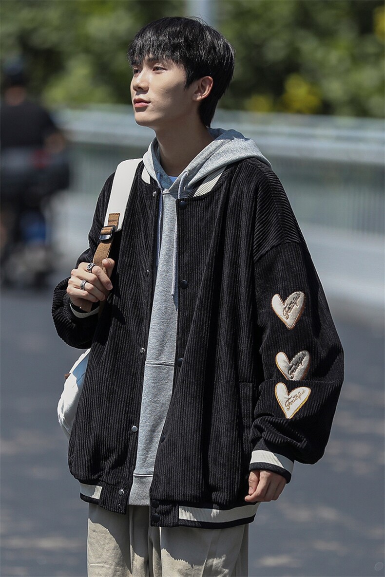 新款男灯芯绒面料百搭设计感cityboy风针织外套WT2407-P85控138,男装夹克,星座717