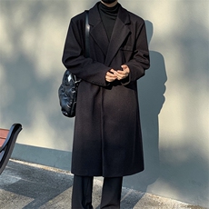 中长款毛呢大衣男2025新款春秋季棉外套高级感英伦风衣JK0251-P98，男装风衣，星座308B-2